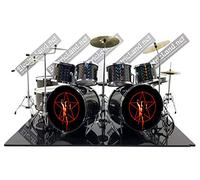 Mini Drum set Neil Peart grey Rush signals tribute miniature rock modèle échelle 1:4 collectible size dolls figurine de collection 40 cm