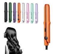 Mini Dual Purpose Curling Iron, 2025 New Straight and Curly Dual-Purpose Curling Rod, Portable Dual Purpose Ironsuitable for Women of All Hair Types (Orange)
