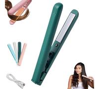 Mini Dual Purpose Curling Iron, 2025 Upgrade Curling Wand and Flat Iron Mini Curling Iron, Portable Travel Curling Wand for All Hair Types (green)