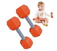 Mini Dumbbell Rattle - 2-Piece Set | Infant Fitness, 12x4.5cm Play | Cute ABS Weight Toy,Motor Development | Safe, Durable, Perfect As A Shower Or First Birthday Gift, Compact Size