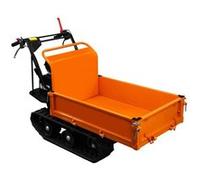 Mini dumper 6.5CV sur 2 Chenilles 18cm Brouette Electrique Motorisée Mini Transporteur 4 Vitesses Benne Capacité de 300KG - Poignée Basculante - Chantier Travaux [2 Rampes Chargement GRATUITES]