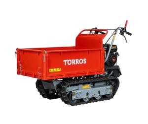 Mini dumper à chenilles 600 kg avec benne basculante plate 6,5 CV 3 vitesses avant +1 vitesse arrière Torros MRP600H