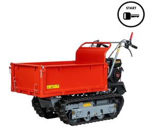 Mini dumper à chenilles 600 kg avec benne plate basculante 6,5 CV démarrage électrique 3 vitesses avant +1 vitesse arrière Stattos MRP600HE