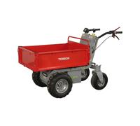 Mini dumper électrique 500kg 211L plateau basculant par vérin cloison amovible batterie 48V / 32Ah Torros MEP502