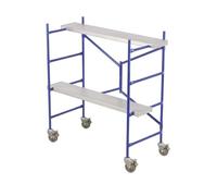 Mini-échafaudage multi-usages, échelle portable à 4 marches, plate-forme de travail roulante en métal Échafaudage Pliant Portatif