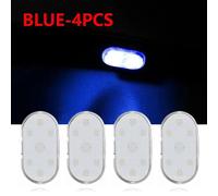 Mini Éclairage Intérieur De Voiture Tactile Led, Aste Par Usb, Lampes De Lecture Automatiques Pour Plafond De Toit, Lampe De Décoration, Escales, 1 Pièce, 2 Pièces, 4 Pièces-Bleu-4pcs