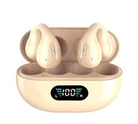 Mini écouteurs sans fil Bluetooth à clipser avec étui de chargement - Écouteurs de sport à conduction osseuse - Pour TV, téléphone, ordinateur portable, musique (kaki)