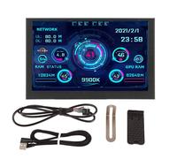 Mini écran IPS 5 pouces pour boîtier PC, thèmes personnalisables, design DIY, basculement horizontal/vertical, économie d'énergie, état de
