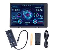 Mini écran, mini moniteur, ensemble de moniteur d'écran de 3,5 pouces Moniteur IPS rotatif à 360° avec angle de vision complet pour boîtiers ITX (avec Splitter USB3.0)