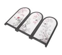 Mini Écran Pliable de Bureau à 3 Panneaux Miroir, Décor Chinois