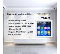 Mini écran tactile 4*25W panneau de musique stéréo système PA amplificateur mural Bluetooth maison intelligente Audio haut-parleur de plafond amplificateur mural White 2x20W