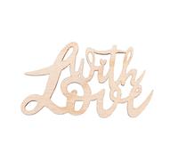 Mini - Écrit. Bois "With Love",Fsc Mixcred, Nature, 6,3x3,7x0,3cm, 4 Pièces