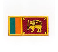 Mini écusson thermocollant - Motif : drapeau du Sri Lanka, anciennement appelé Ceylan 1030 - 40 x 20 mm