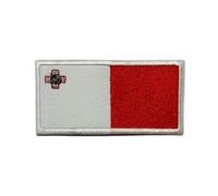 Mini écussons brodés à thermocoller ou à coudre Motif drapeau de la campagne - 3 x 2 cm - Pour vestes, sacs à dos, chapeaux et loisirs créatifs (Malte)