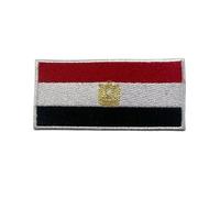 Mini écussons brodés avec drapeau de la campagne - 3 x 2 cm - À thermocoller ou à coudre - Pour vestes, sacs à dos, chapeaux et loisirs créatifs (Égypte)