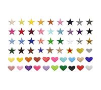 Mini écussons Thermocollants En Forme De Cœur, 56pcs Autocollant De Patch, Ecusson Thermocollant étoiles à Cinq Branches Thermocollants Décoration Bricolage Pour T-shirts, Jeans, Vêtements, Sac à Dos
