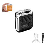 Mini Electric Explosive Shaver, Travel Mini Electric Shaver, USB Rechargeable One-Button Long Lasting with LED Power for Home Travel (Zwart)