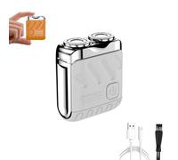 Mini Electric Explosive Shaver, Travel Mini Electric Shaver, USB Rechargeable One-Button Long Lasting with LED Power for Home Travel (Zilver)
