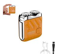 Mini Electric Explosive Shaver, Travel Mini Electric Shaver, USB Rechargeable One-Button Long Lasting with LED Power for Home Travel (Sinaasappel)