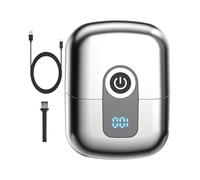 Mini Electric Razor, Pocket Face Shaver, Rechargeable Double Head with Magnetic Cover,2.76x2.17x1.18 Inches Black Compact Grooming Tool for Travel, Car, Office, Camping
