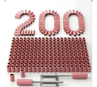 Mini Embouts Ponceuse Manchons : 200 bandes de ponçage de précision grain 240 + 2 mandrins, pour lpour Perceuse à Ongles Ponceuse Emeri, durables & faciles à changer, Manucure et Pédicure (rose)
