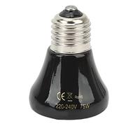 Mini émetteur de chaleur en céramique, ampoule de lampe chauffante pour reptiles, chaleur infrarouge sans lumière, lampe chauffante pour amphibiens pour incubation de poulet(75W Noir)
