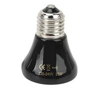 Mini émetteur de chaleur en céramique, ampoule de lampe chauffante pour reptiles, chaleur infrarouge sans lumière, lampe chauffante pour amphibiens pour incubation de poulet(25W Noir)
