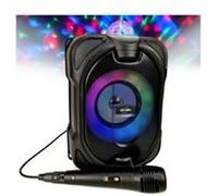 Mini-enceinte Bluetooth Innovalley DANCE-CUBE44 - 150W PMPO, sur batterie, Micro karaoké Boule kaleidoscope LED multicolores RGB