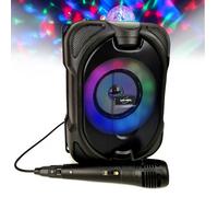 Mini-enceinte Bluetooth Innovalley DANCE-CUBE44 - 150W PMPO, sur batterie, Micro karaoké Boule kaleidoscope LED multicolores RGB