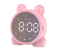 Mini Enceinte Bluetooth Miroir Horloge Carte avec Radio FM et Alarme Lumièree Rose YONIS