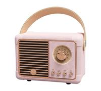 Mini Enceinte Bluetooth Portable HIFI Rétro Avec Fonction Mains-Libres Et Lecture TF Rose YONIS