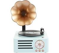 Mini Enceinte Bluetooth Rétro Vinyle Multifonction Sans Fil Lecture SD AUX FM Bleu YONIS Bleu G