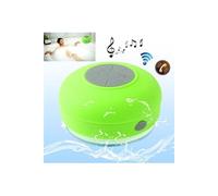 Mini Enceinte Bluetooth Ronde Kit Mains Libres Avec Ventouse Waterproof Vert YONIS