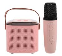 Mini Enceinte Karaoké sans Fil Portable Microphone Intégré | Plastique et Métal, Usage Fête ou Camping, Rose, pour Garçon et Filles et Adultes