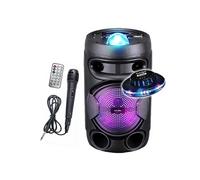 Mini enceinte mobile sur batterie INOVALLEY KA02 BOWL - 400W, USB TWS, RADIO FM, Karaoké Enfant Lumineux LED, OVNI, Soirée fête