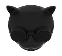 Mini-enceinte Portable sans Fil Rechargeable Usb, Tête de Chat Noire | Plastique, Appels Mains Détachées et Musique Mobile, Portée Jusqu’à 10m, pour Bureau et Table