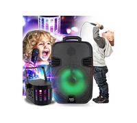 Mini Enceinte pour enfant Amplifié Mobile KARAOKE KoolStar 100W, USB Bluetooth, Micro - LED RVB, Jeu de lumière à LED inclus