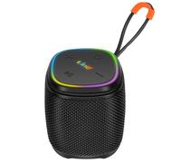 Mini Enceinte sans Fil Bluetooth 5W Étanche IPX6 avec Éclairage LED Noir