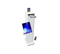 Inovalley Tour de son HP32-CD-W – CD, Bluetooth, FM, USB, 60W, Ampoule DIAMS LED – Blanche