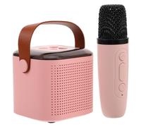 Mini Enceinte sans Fil Karaoké Portable Micro Intégré Rose | Liaison sans Fil, Micro Inclus, Usage pour Randonnée et Camping, Plastique et Métal, Adultes Garçon et Filles