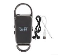 Mini enregistreur audio numérique noir, appareil professionnel à activation sonore avec stéréo HD et réduction intelligente du bruit, longue