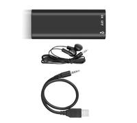 Mini enregistreur vocal espion 16 Go, réduction du bruit HD, enregistrement en un clic, lecture MP3, jusqu'à 190 heures de stockage, caméra espion cachée, noire.