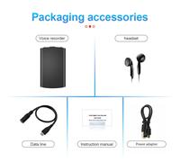 Mini Enregistreur Vocal Ultra-Mince Numérique Professionnel",Dictaphone HD à Security ation Vocale,Réduction du Bruit,Lecteur MP3 Statique,16 Go,32 Go,"64 Go - Type Black-16 GO #A