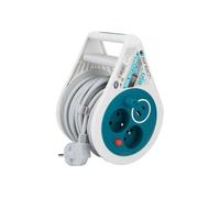 Zenitech - Mini Enrouleur 2 Prises P+T + 2 USB - 7m - Bleu