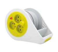 Mini enrouleur design 3 prises 2P+T - 7m - Vert - Zenitech