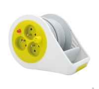 Mini enrouleur design 3 prises 2P+T - 7m - Vert - Zenitech