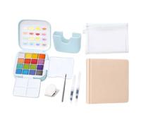 Mini Ensemble De Aquarelle 16 Couleurs, Kit De Peinture Portable Ave