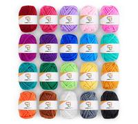 Mini-ensemble de fils JumblCrafts 20 fils - Id al pour le tricot et le crochet. 100 % acrylique, 20 couleurs vives. Convient tous les niveaux.