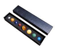 Mini Ensemble de planètes de - 8 planètes du système Solaire, Boules de Pierres précieuses de Reiki Non gravées | Ensemble de Bureau décoratif céleste pour Le Bureau à Domicile