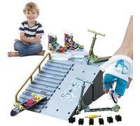 Mini Ensemble De Touches De Skateboard - 11 Pièces, 6 Rampes D'obstacles, 6 Planches Compatibles Tecĥ Decķ | Kit De Jeu De Parc À Touches, Astuces, Défi De Compétences, Jouet À Collectionner, Équipeme